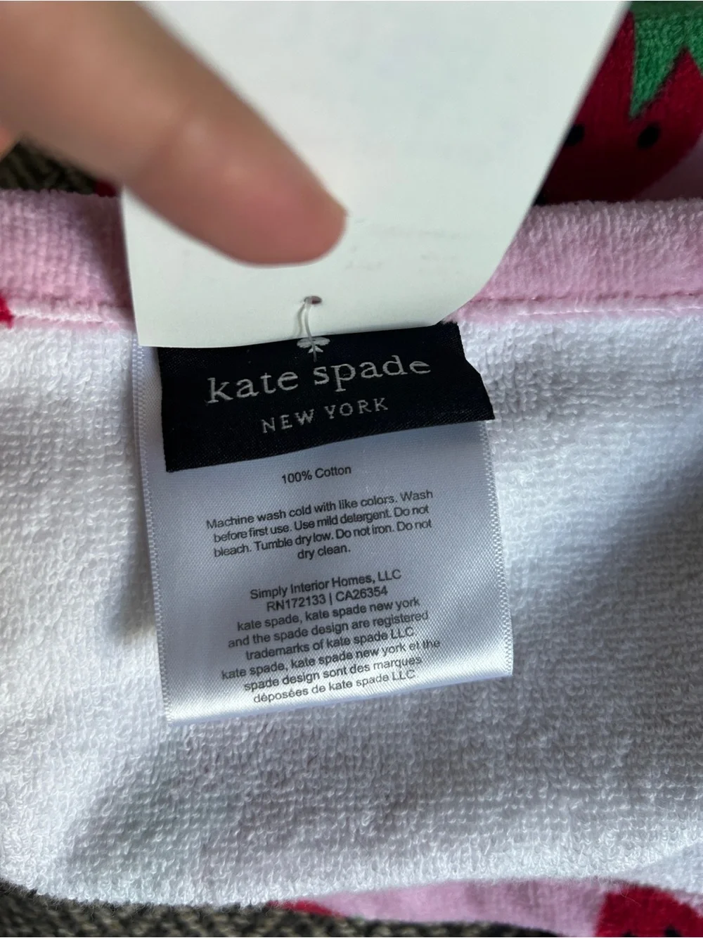 kate spade pink and red strawberry print beach towel